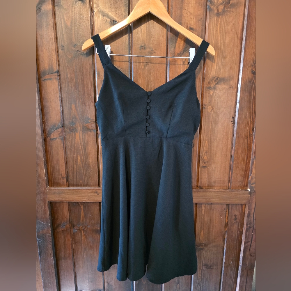 Gilli Black Button-Front Mini Dress